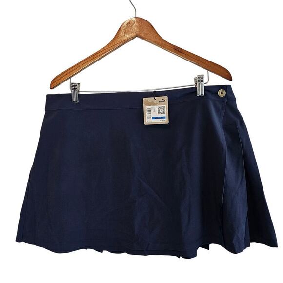 Puma Wrap Skort Womens XL Blue Pleated Golf Tennis Gym Preppy Academia Twee UPF - Picture 1 of 10